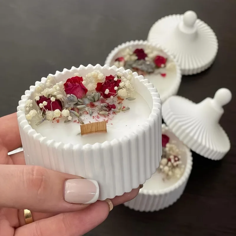 Candle Making Jars With Lids - 2026 Latest Models 2Pcs Silicone Candle