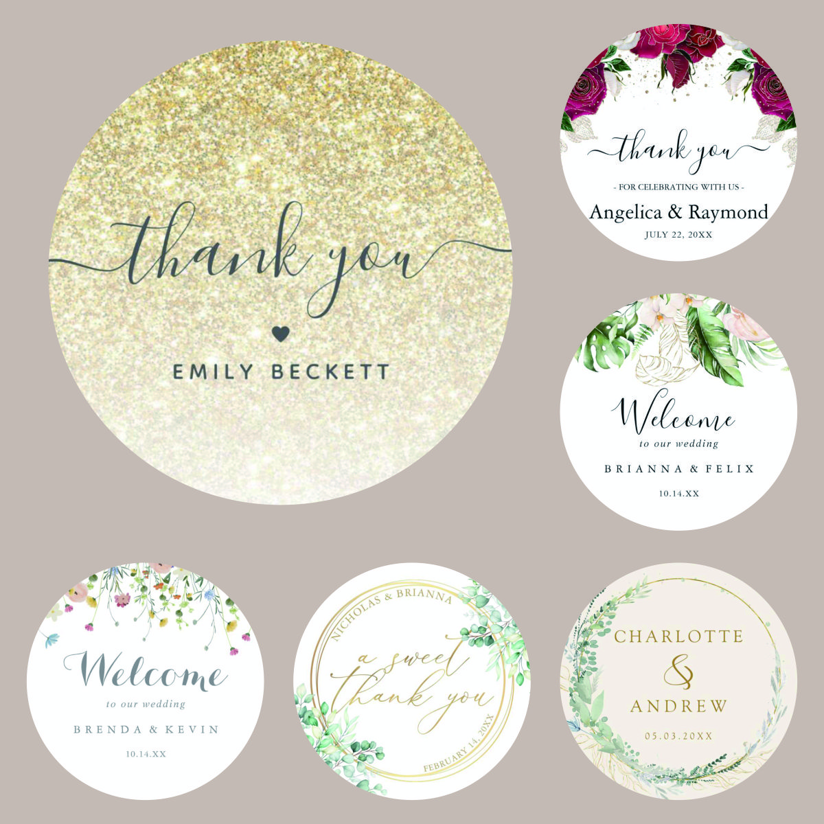 Candle Warning Label - Wedding Stickers, Favor Stickers, Custom Labels,