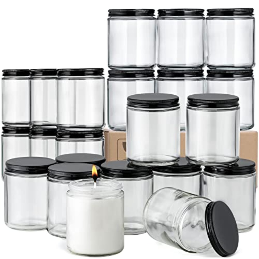 Candle Making Glass Jars - Pack 8 OZ Thick Glass Jars