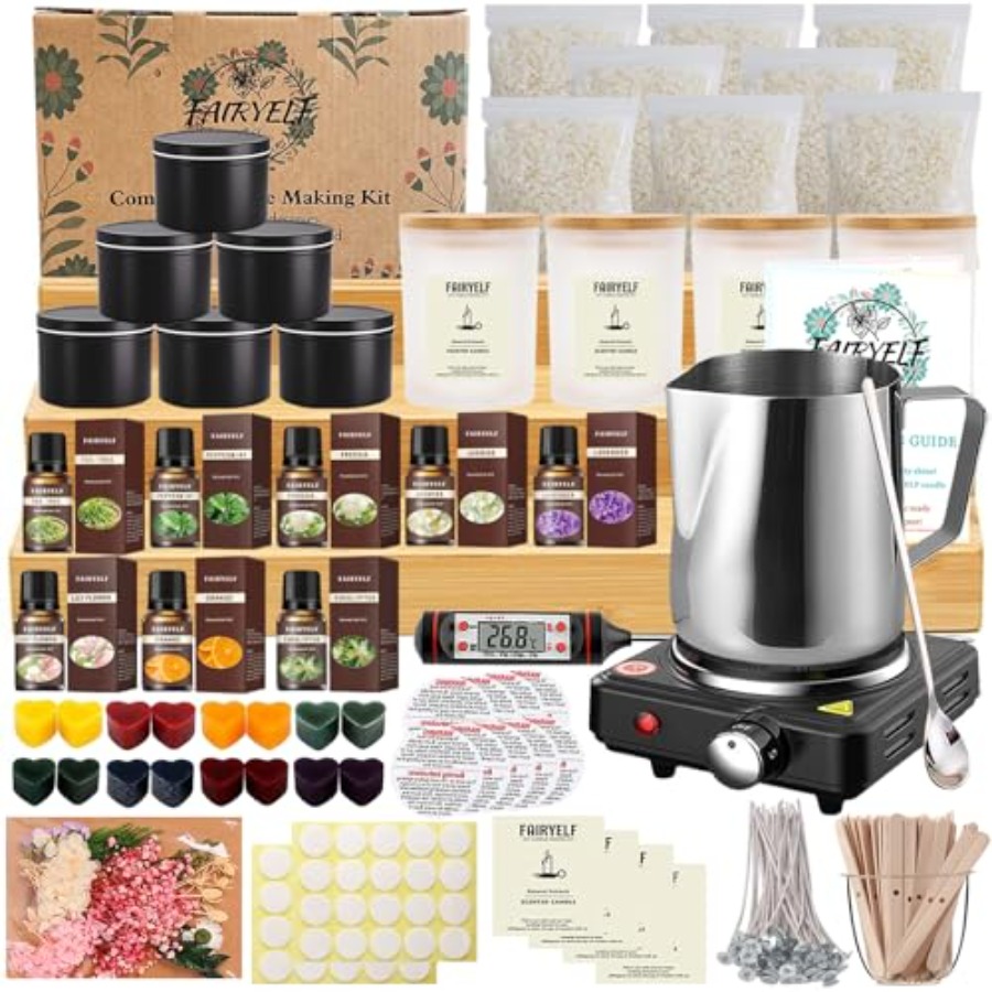Candle Making Glass Jars - Premium Candle Making Kit with Wax