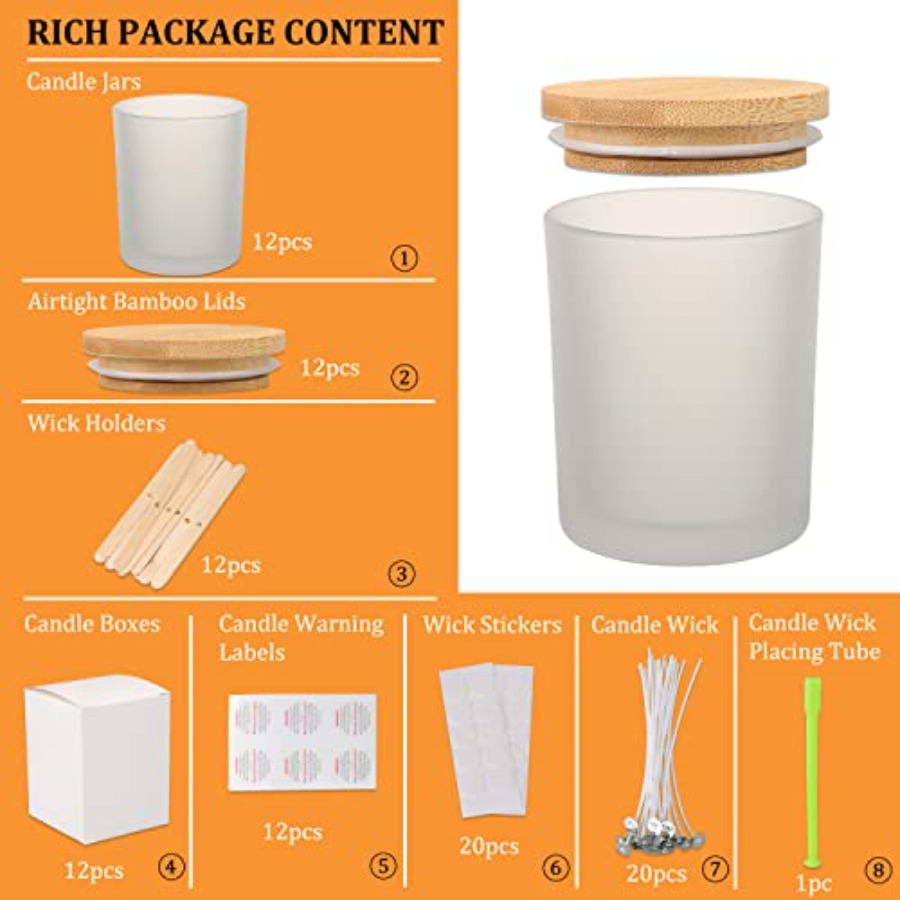 12 Pack 12 OZ Glass Candle Jar - огляд і ціна Candle Making Glass Jars