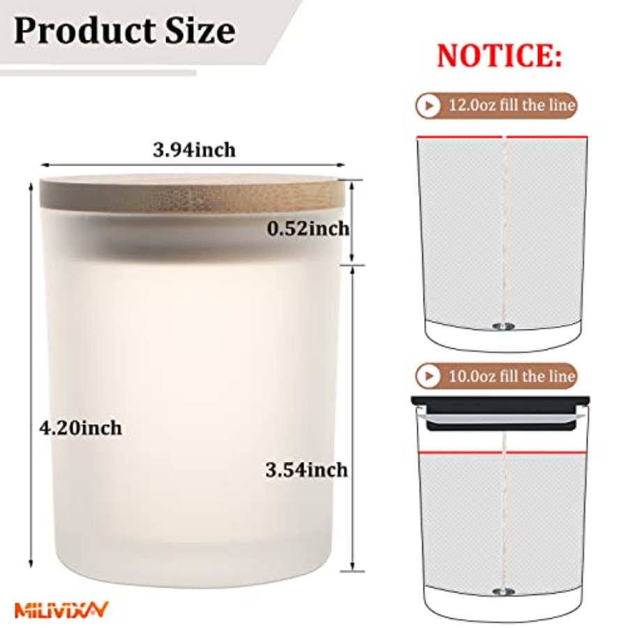 12 Pack 12 OZ Glass Candle Jar - огляд і ціна Candle Making Glass Jars