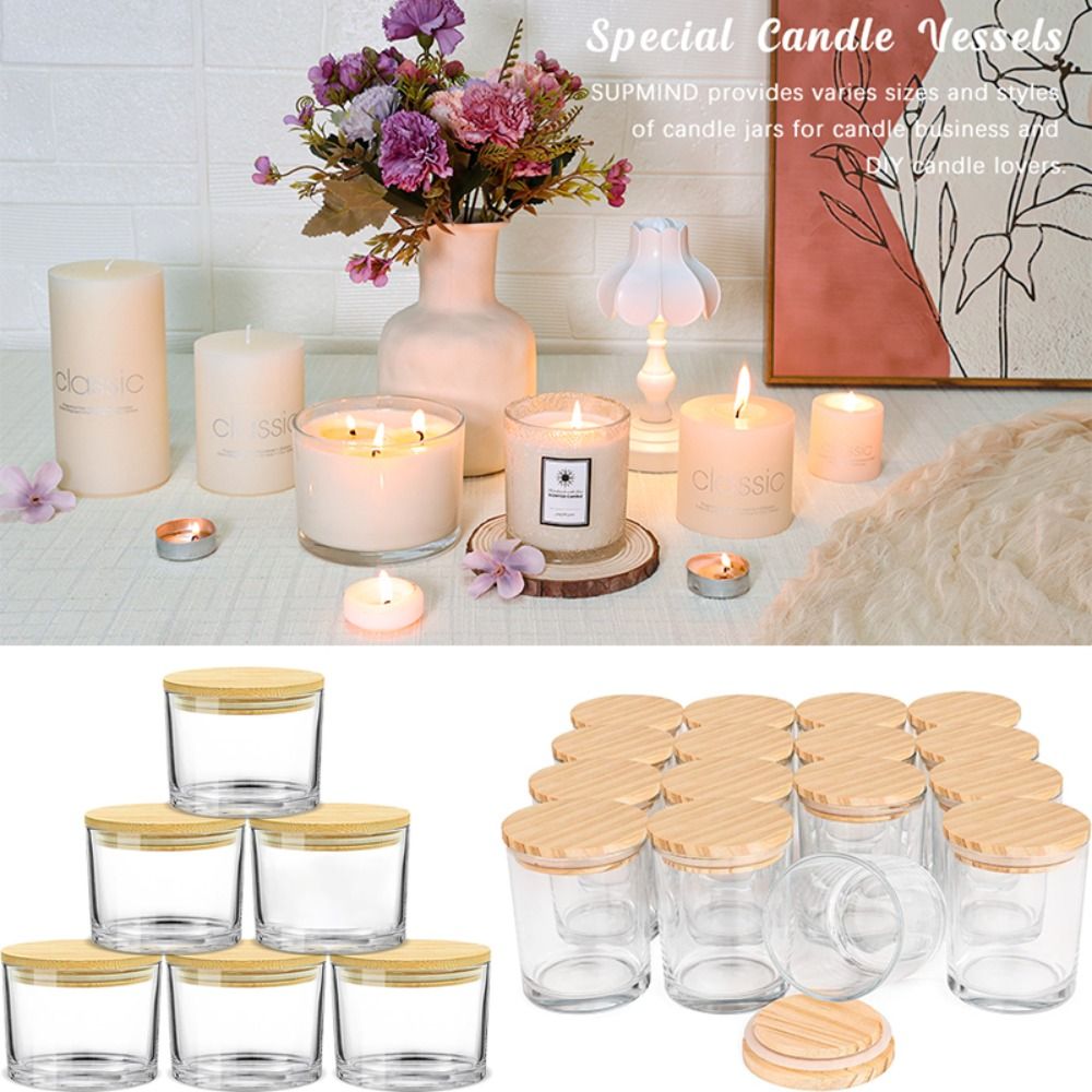 Clear Glass Candle Jars Transp - огляд і ціна Candle Making Jars With Lids