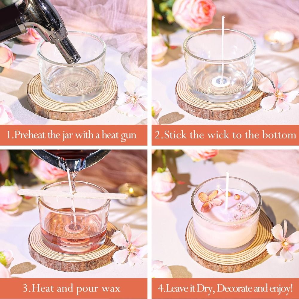 Clear Glass Candle Jars Transp - огляд і ціна Candle Making Jars With Lids