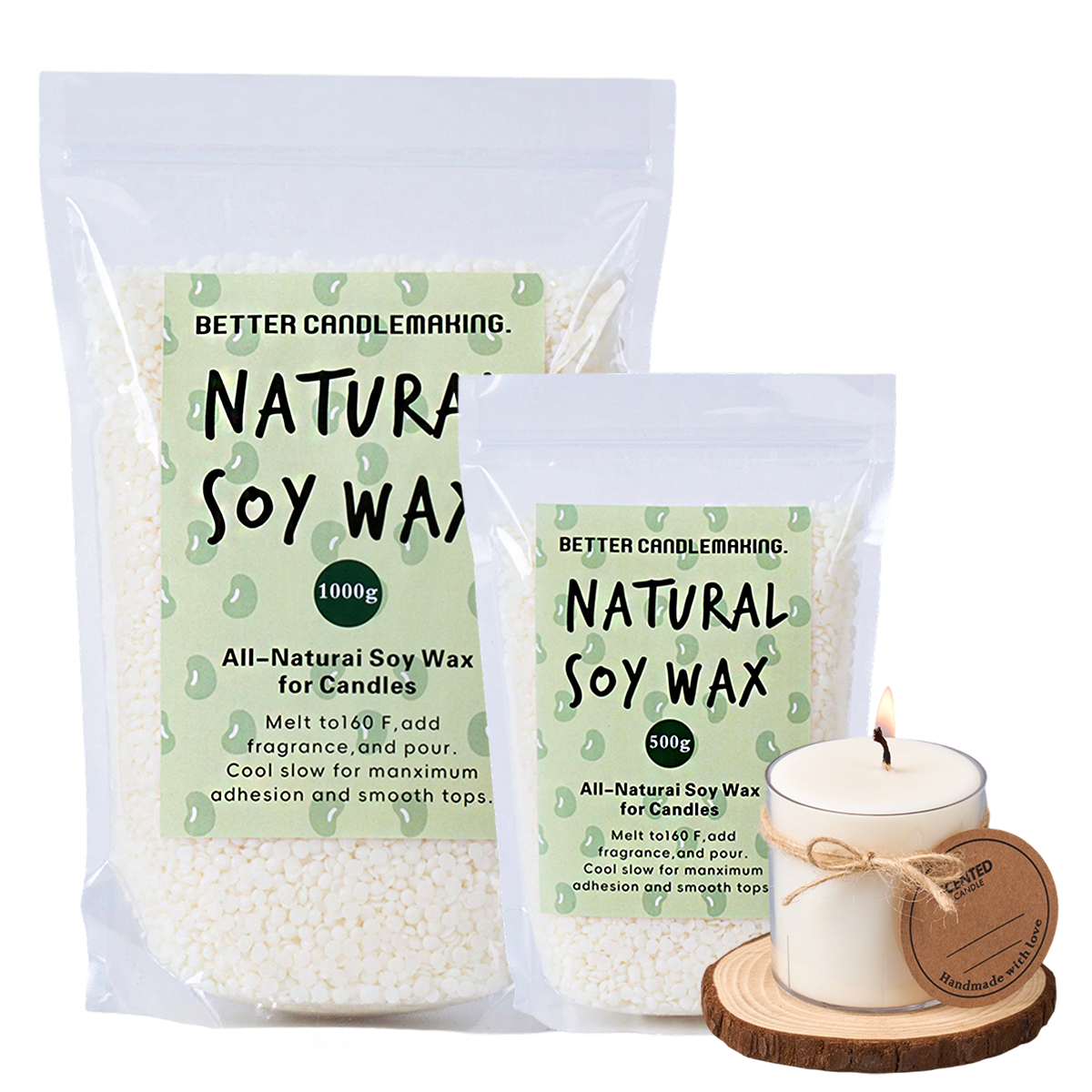 500g/1000g Natural Soy Wax DIY - огляд і ціна Candle Making Material
