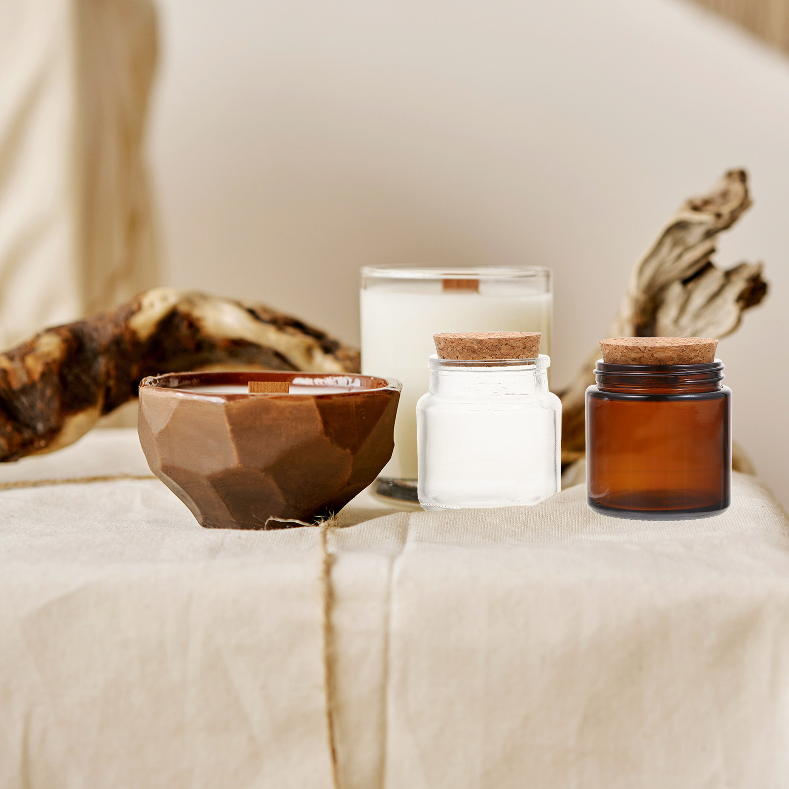 4Pcs Jars with Wooden Lids Gla - огляд і ціна Candle Making Jars With Lids