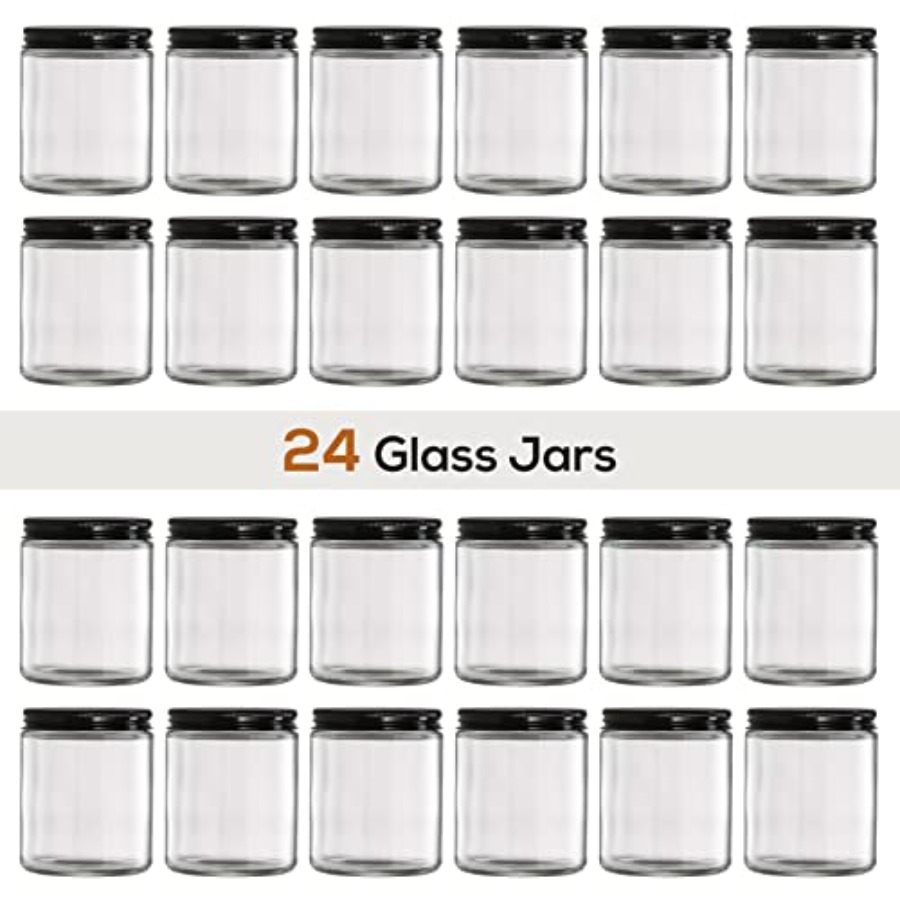 Pack, 8 OZ Thick Glass Jars wi - огляд і ціна Candle Making Jars With Lids