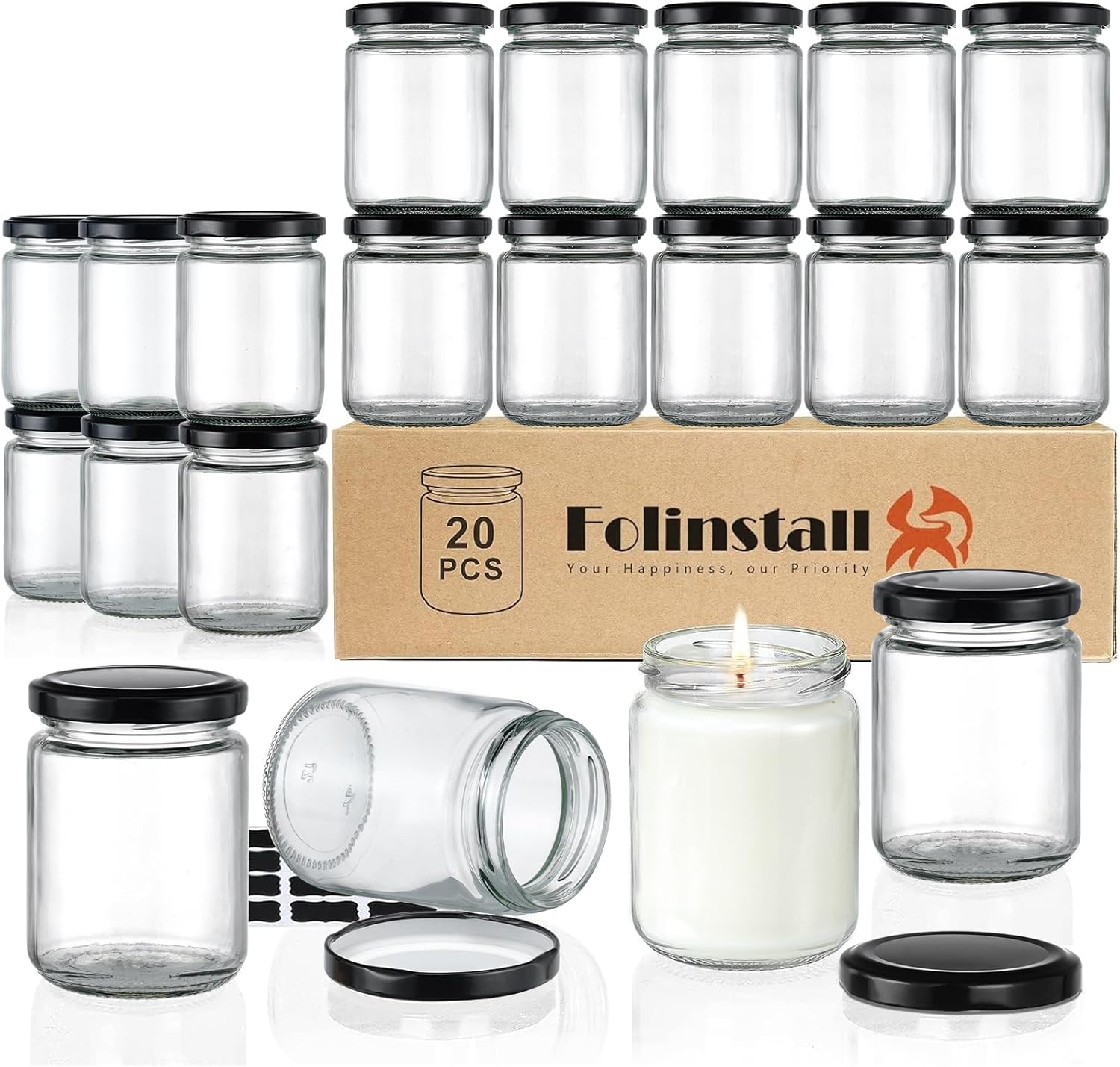 8 oz Small Glass Jars with Air - огляд і ціна Candle Making Glass Jars