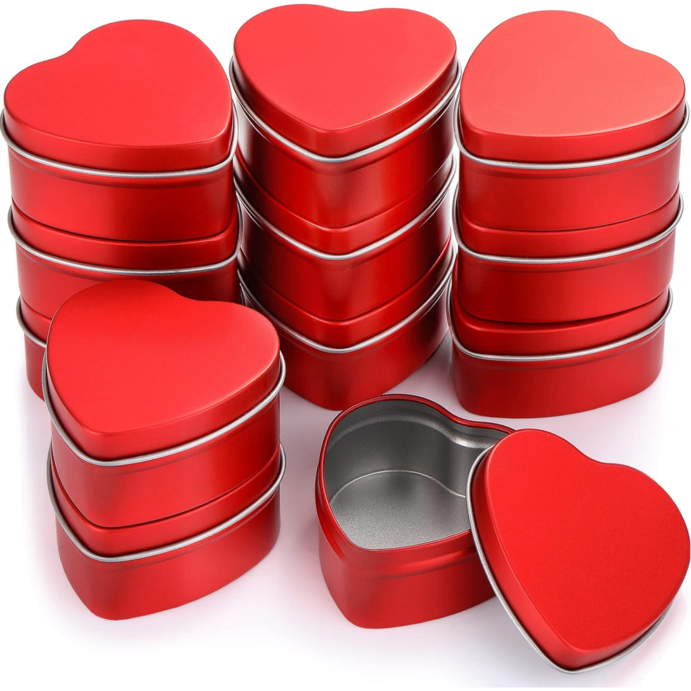 2 oz Heart Shaped Metal Tins w - огляд і ціна Candle Making Jars With Lids