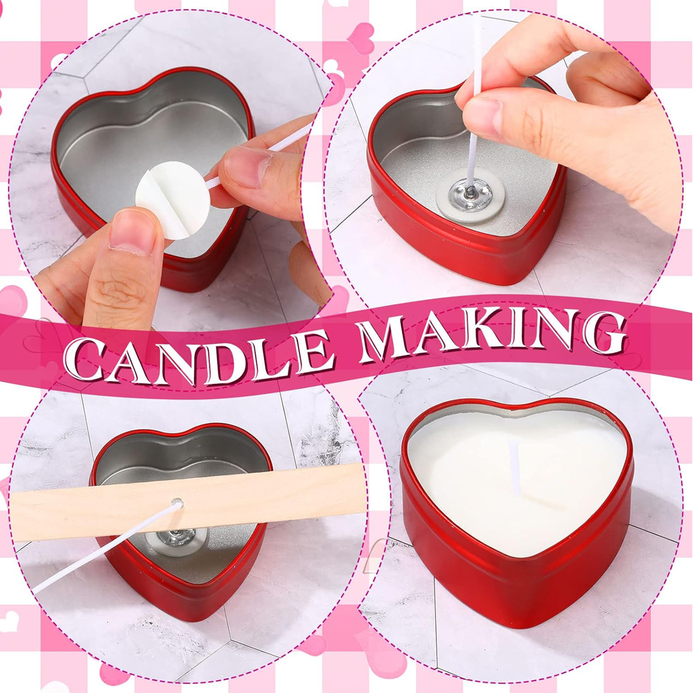 2 oz Heart Shaped Metal Tins w - огляд і ціна Candle Making Jars With Lids