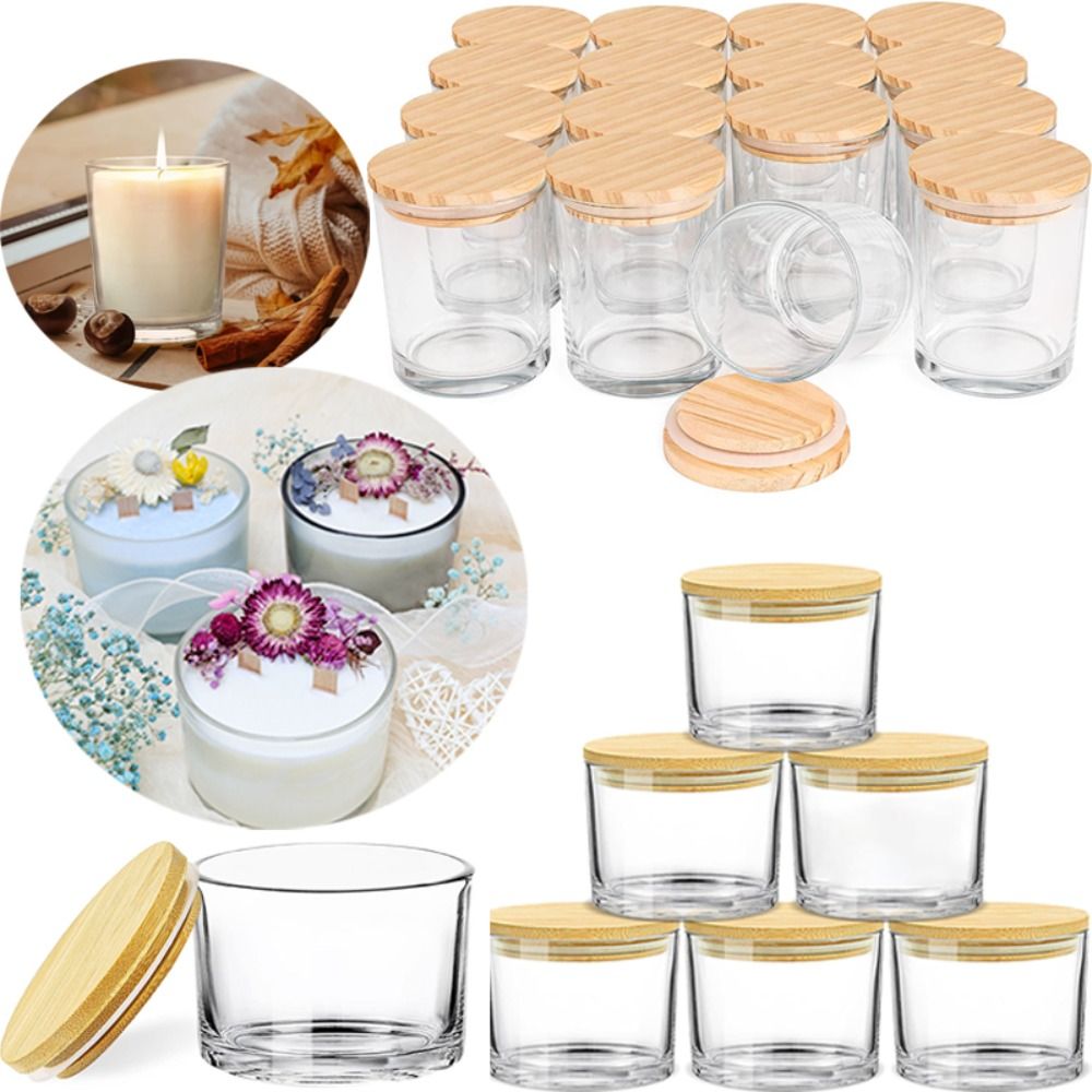 Clear Glass Candle Jars Small  - огляд і ціна Candle Making Jars With Lids