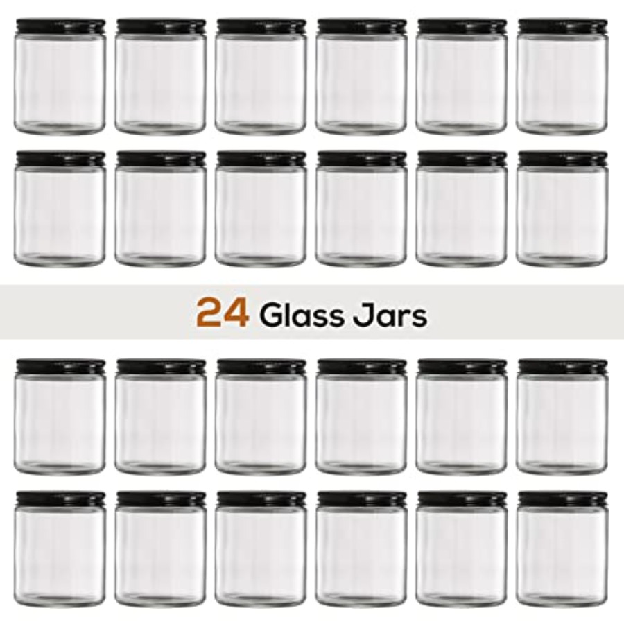 Pack 8 OZ Thick Glass Jars wit - огляд і ціна Candle Making Glass Jars
