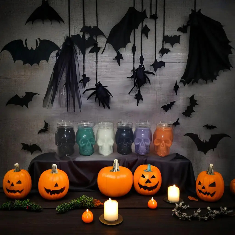6 Pack Halloween Transparent S - огляд і ціна Candle Making Jars With Lids