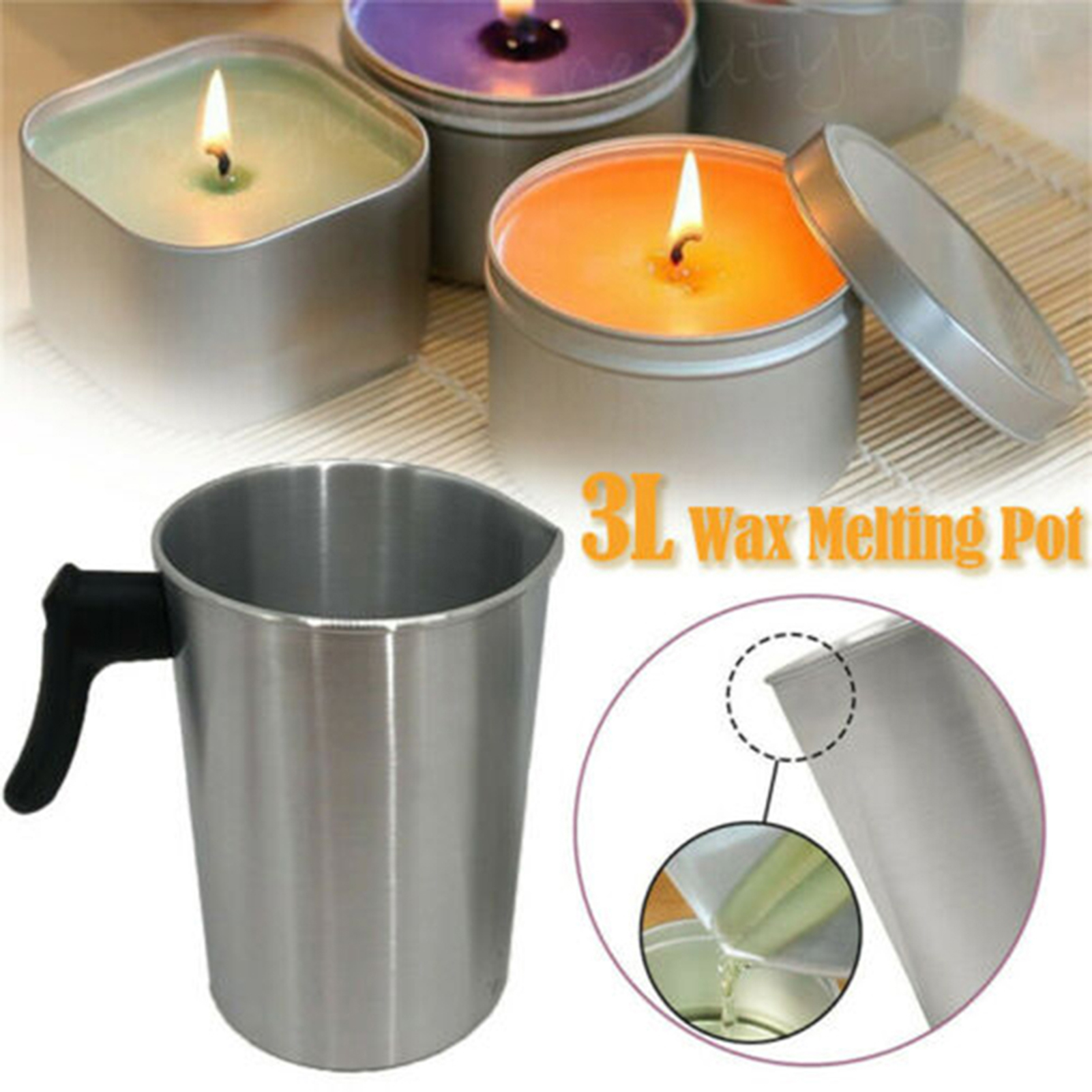 1.2L/1.8L/3L Aluminum Wax Melt - огляд і ціна Pour Pot Aluminum