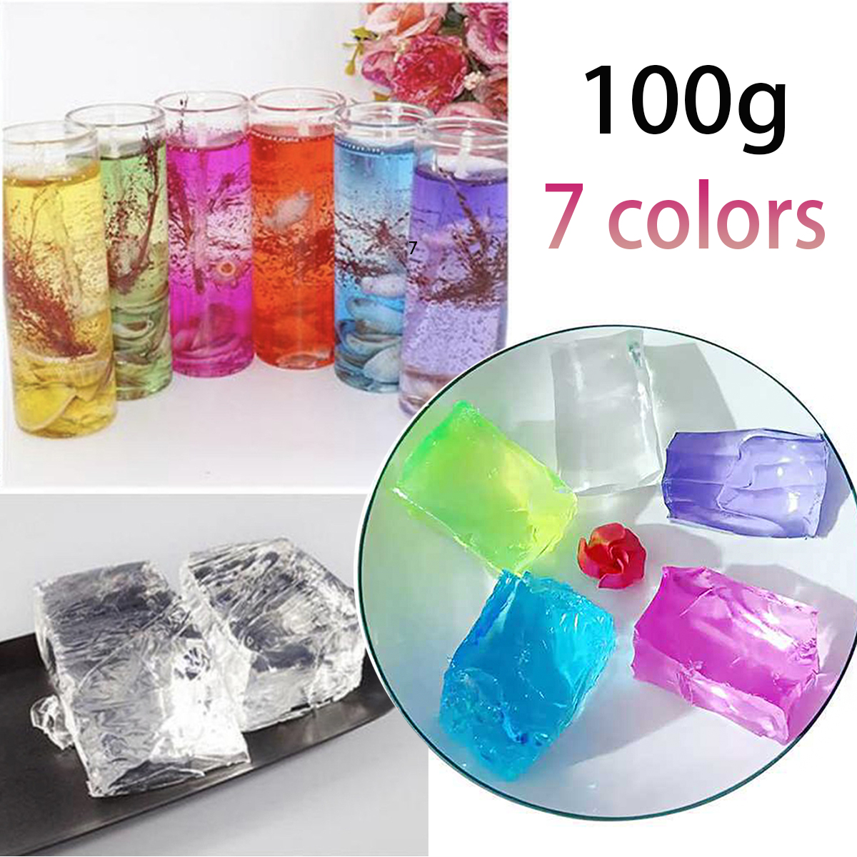 100G 7Colors Jelly Wax DIY Han - огляд і ціна Candle Making Material
