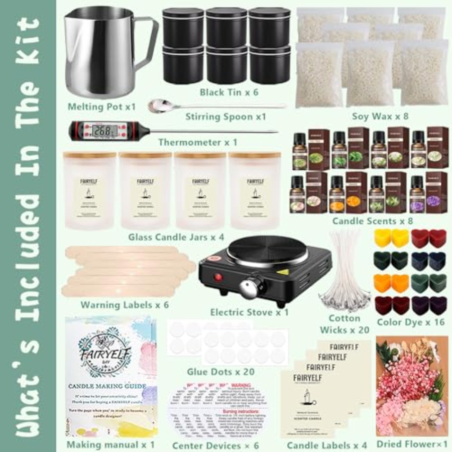 Premium Candle Making Kit with - огляд і ціна Candle Making Glass Jars