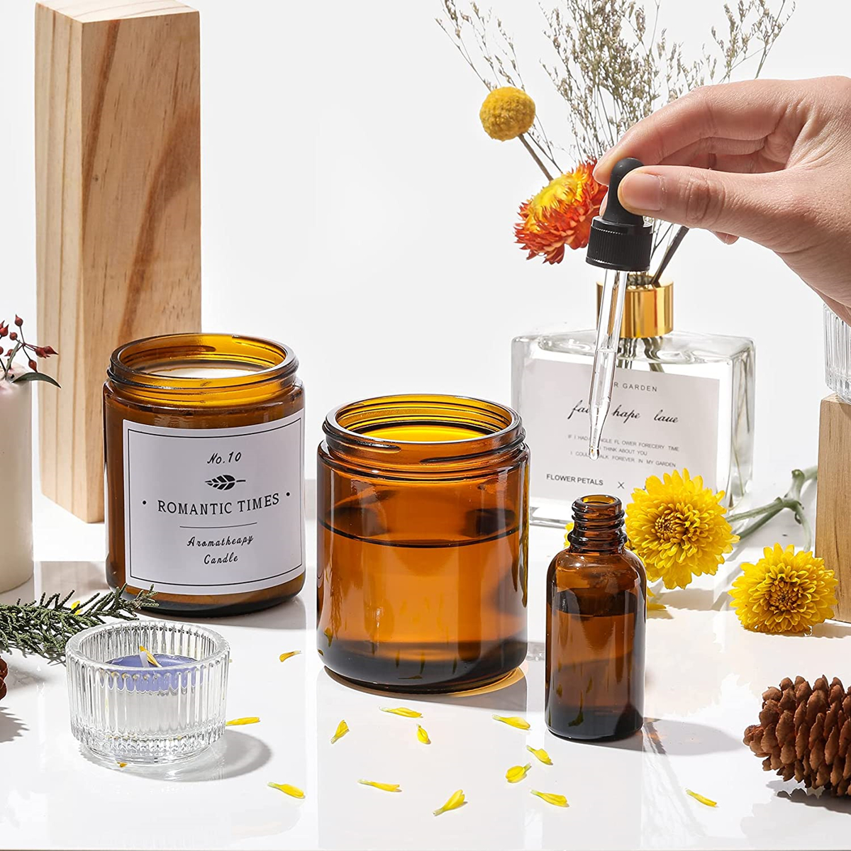 Empty Candle Jars, 8oz Amber G - огляд і ціна Candle Making Jars With Lids
