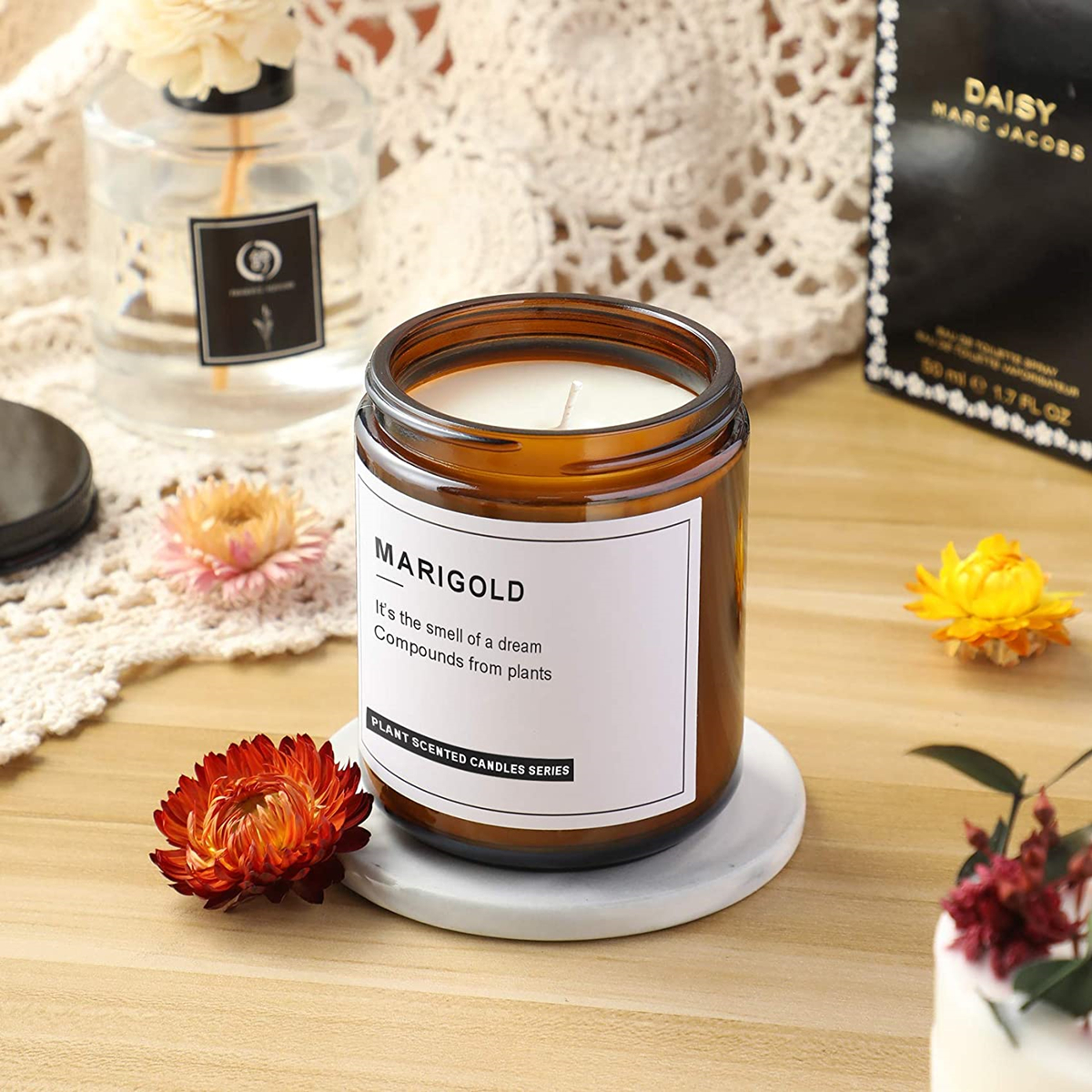 Empty Candle Jars, 8oz Amber G - огляд і ціна Candle Making Jars With Lids