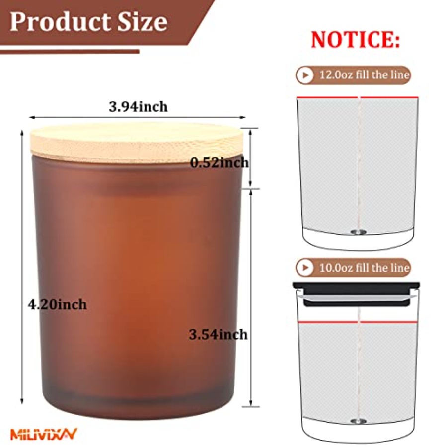12 Pack 12 OZ Glass Candle Jar - огляд і ціна Candle Making Jars With Lids