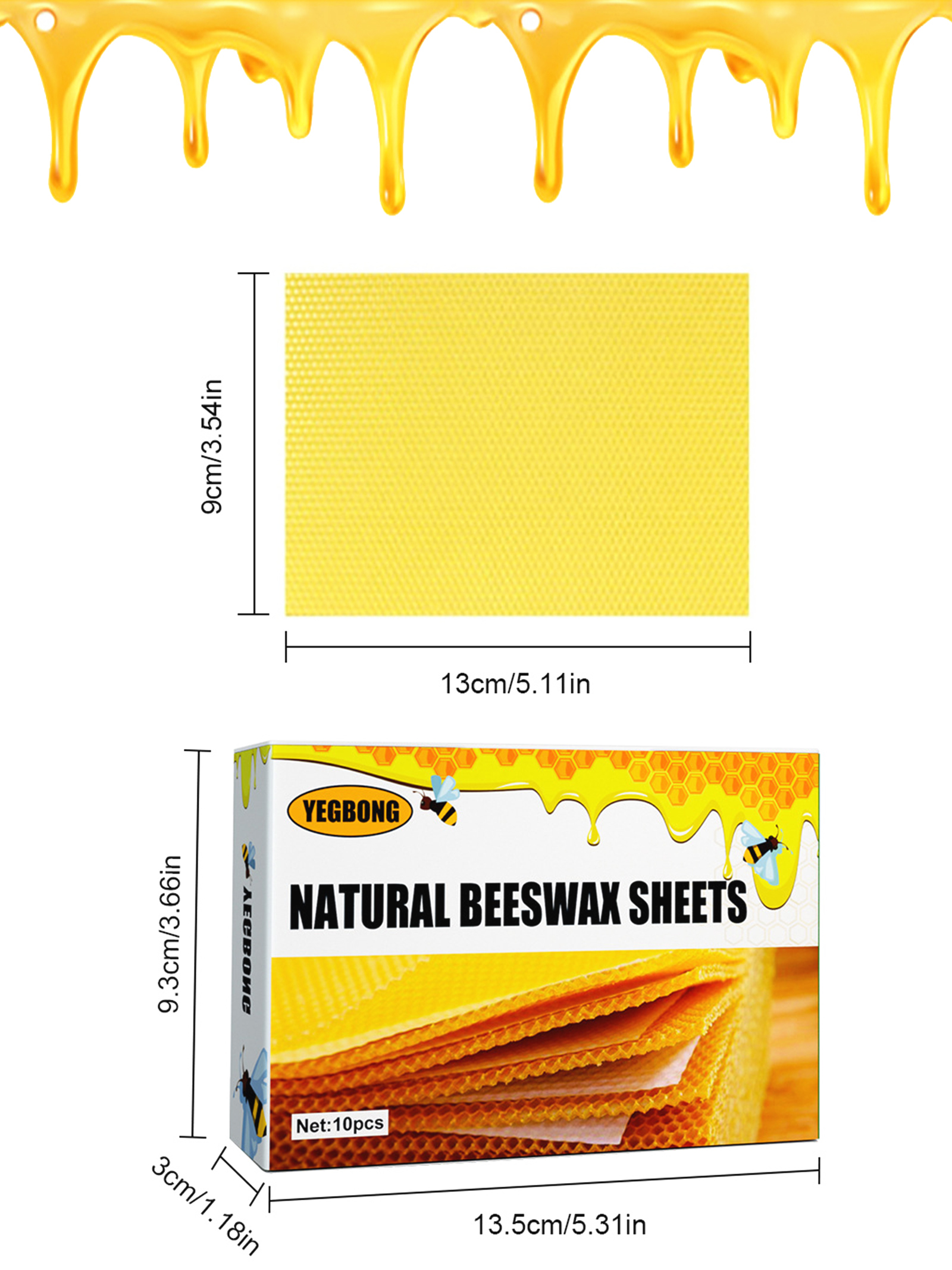 10Pcs Natural Honeycomb Bee Wa - огляд і ціна Candle Making Material