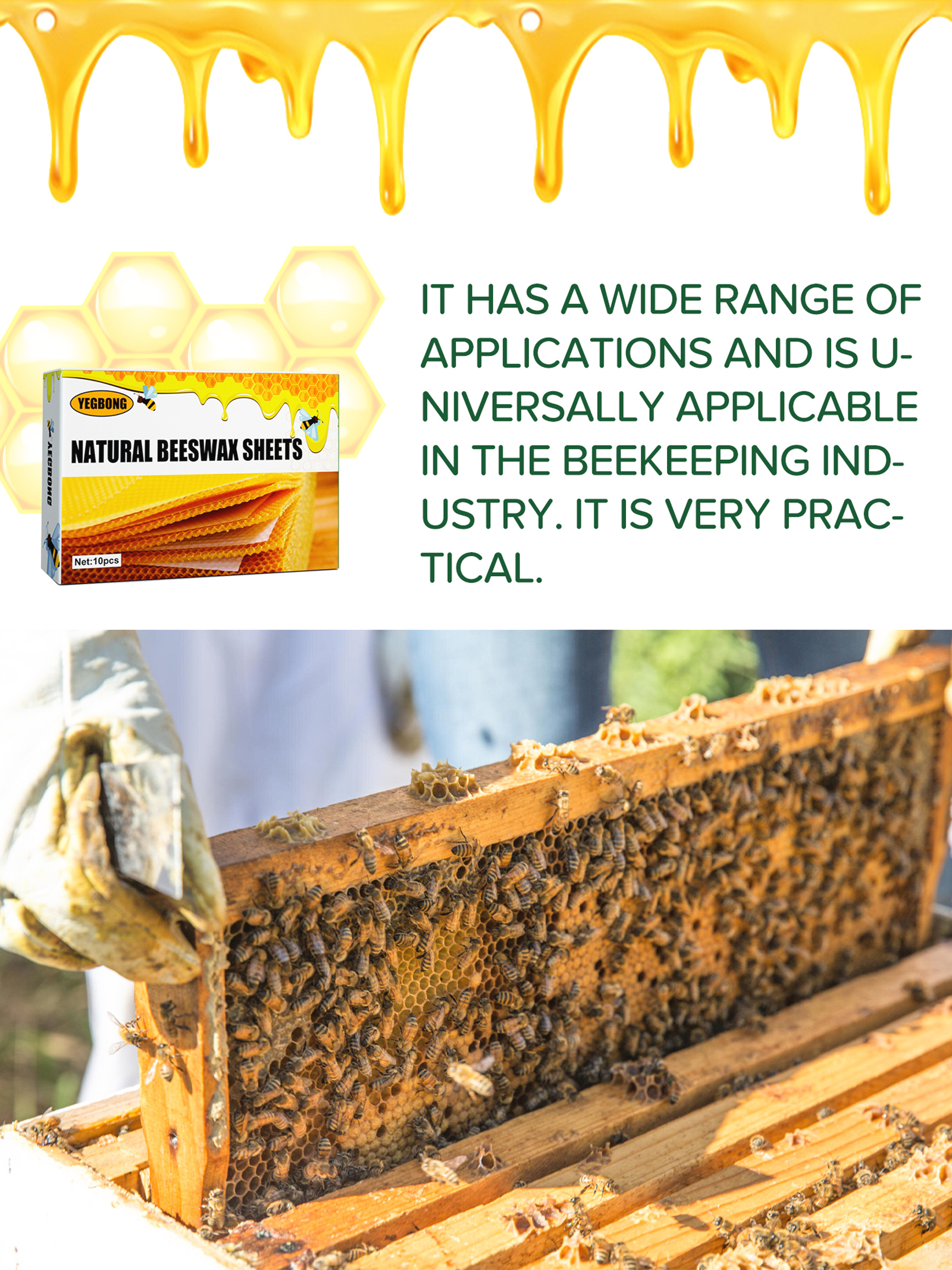 10Pcs Natural Honeycomb Bee Wa - огляд і ціна Candle Making Material