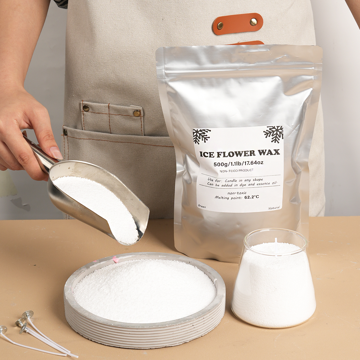 500g/1000g White Sand Wax Ice  - огляд і ціна Candle Making Material