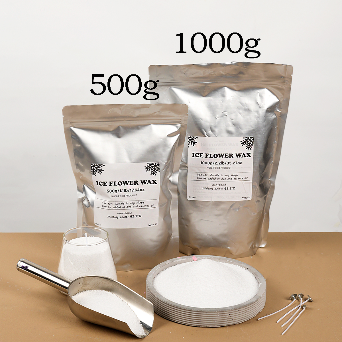 500g/1000g White Sand Wax Ice  - огляд і ціна Candle Making Material