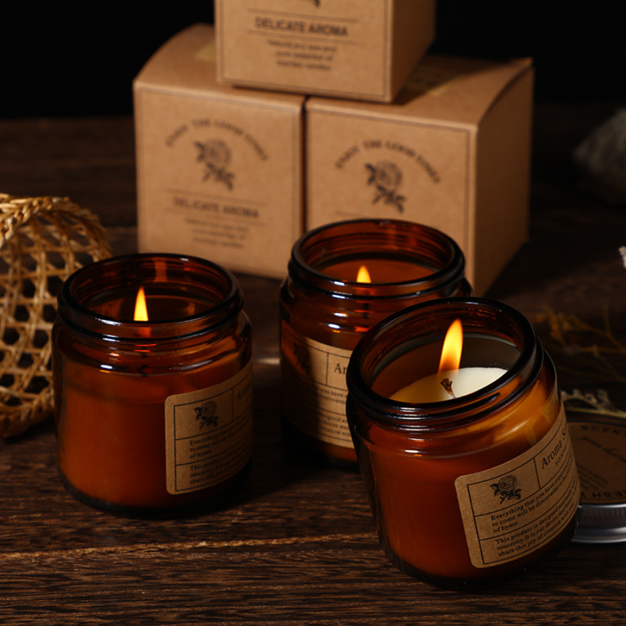 1pc Brown Glass Cup Aromathera - огляд і ціна Candle Making Glass Jars