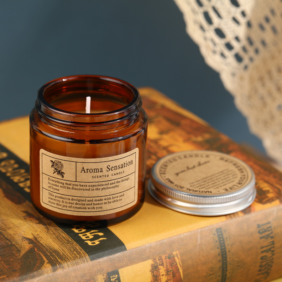 1pc Brown Glass Cup Aromathera - огляд і ціна Candle Making Glass Jars