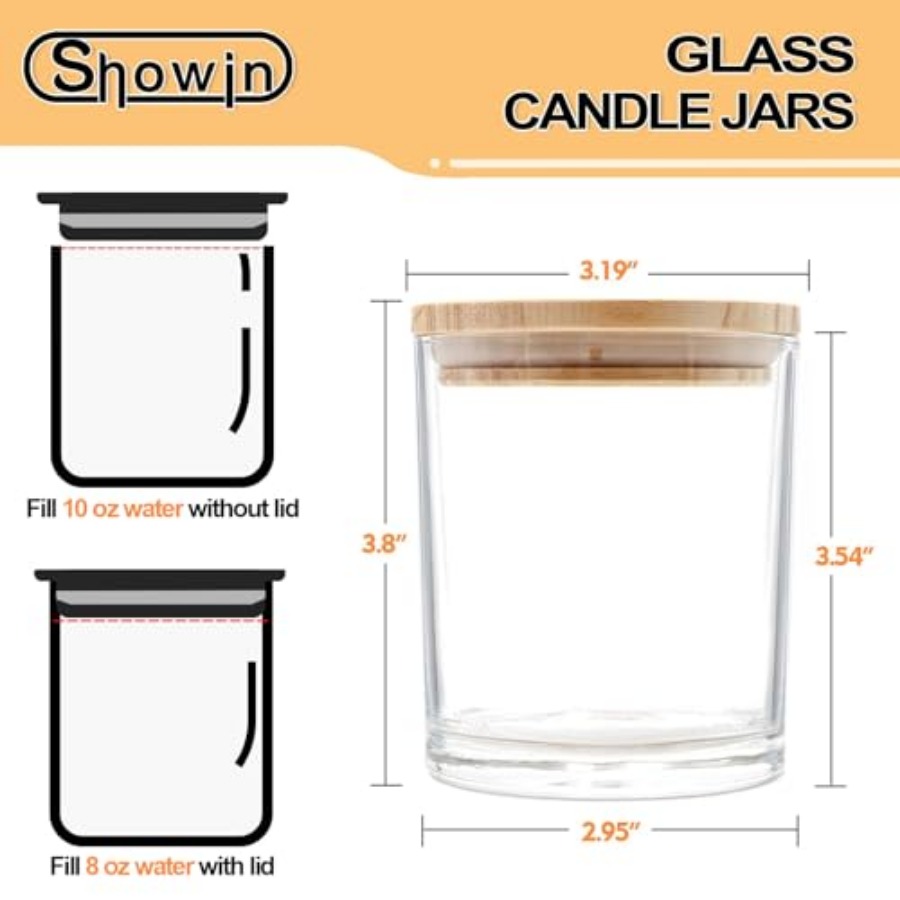 10 OZ Thick Candle Jars for Ma - огляд і ціна Candle Making Jars With Lids